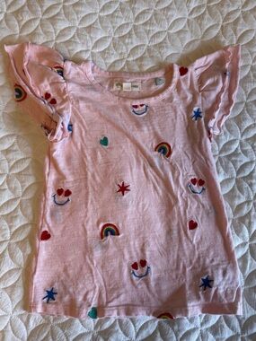 Tucker + Tate Pink Flutter Sleeve Tee with embroidered